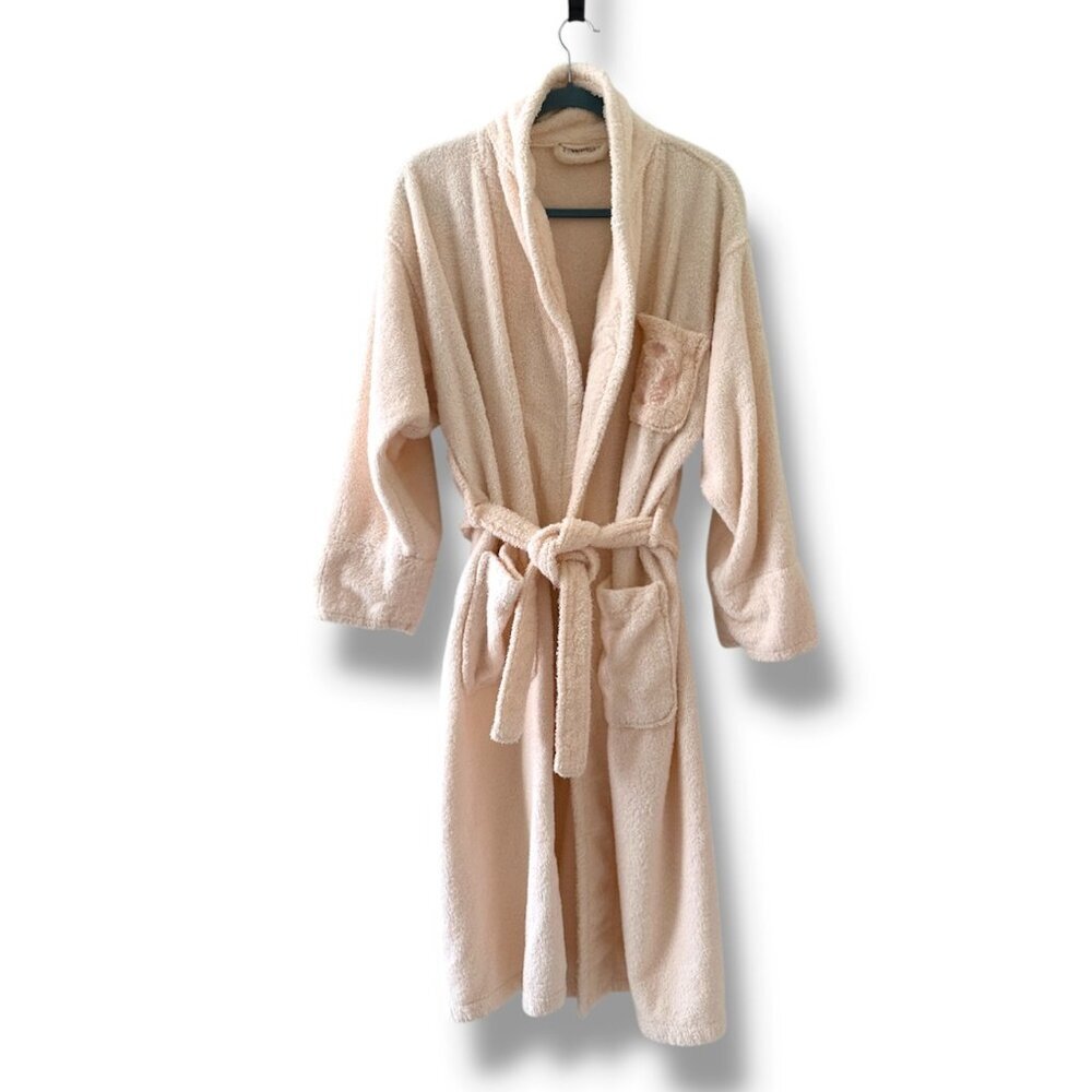 Vintage Victoria's Secret Light Pink Terrycloth Belted Robe Women's One Size